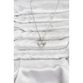 316L Steel Chain Silver Color Heart and Bow Model Zircon Stone Women s Necklace