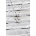 316L Steel Chain Silver Color Heart and Bow Model Zircon Stone Women s Necklace