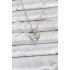 316L Steel Chain Silver Color Heart and Bow Model Zircon Stone Women's Necklace