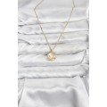 316L Steel Chain Gold Color Oyster Pearl Model Zircon Stone Women s Necklace