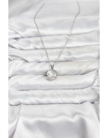 316L Steel Chain Silver Color Oyster Pearl Model Zircon Stone Women's Necklace