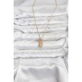 316L Steel Chain Gold Color Teddy Bear Model Zircon Stone Women s Necklace