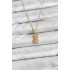 316L Steel Chain Gold Color Teddy Bear Model Zircon Stone Women's Necklace