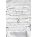 316L Steel Chain Silver Color Teddy Bear Model Zircon Stone Women s Necklace