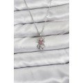 316L Steel Chain Silver Color Teddy Bear Model Zircon Stone Women s Necklace