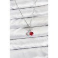 316L Steel Chain Silver Color Cherry Model Zircon Stone Women s Necklace