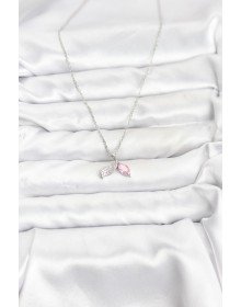 316L Steel Chain Silver Color Fish Tail Model Zircon Stone Women's Necklace