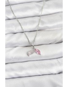316L Steel Chain Silver Color Fish Tail Model Zircon Stone Women's Necklace