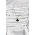 316L Steel Chain Silver Color Clover Model Zircon Stone Women s Necklace