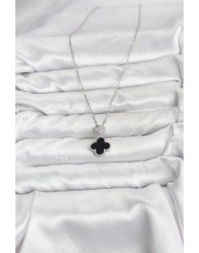 316L Steel Chain Silver Color Clover Model Zircon Stone Women's Necklace
