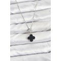 316L Steel Chain Silver Color Clover Model Zircon Stone Women s Necklace