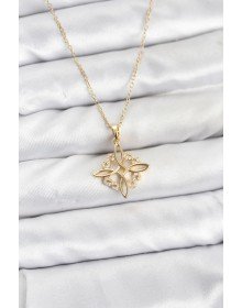 316L Steel Chain Gold Color Infinity Model Zircon Stone Women's Necklace