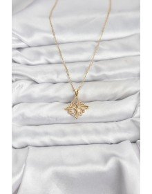 316L Steel Chain Gold Color Infinity Model Zircon Stone Women's Necklace