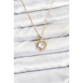 316L Steel Chain Gold Color Heart Model Zircon Stone Women s Necklace