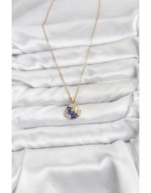 316L Steel Chain Gold Color Night Model Zircon Stone Women's Necklace