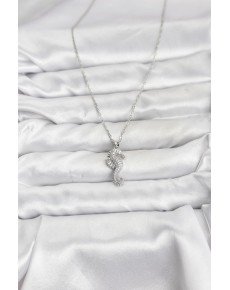 316L Steel Chain Silver Color Sea Horse Model Zircon Stone Women's Necklace
