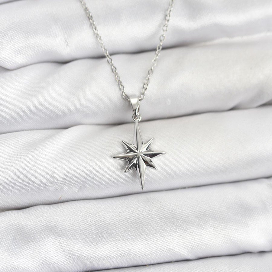 316L Steel Chain Silver Color Pole Star Model Women s Necklace