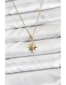 316L Steel Chain Gold Color Pole Star Model Women's Necklace