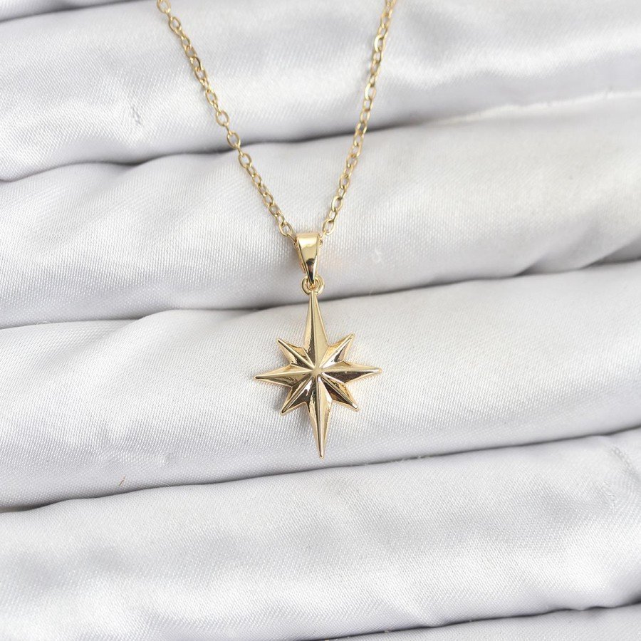 316L Steel Chain Gold Color Pole Star Model Women s Necklace 316L Steel Chain Gold Color Pole Star Model Women s Necklace