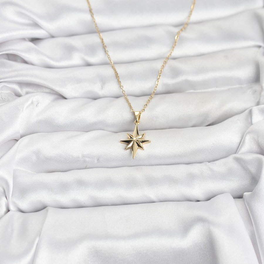 316L Steel Chain Gold Color Pole Star Model Women s Necklace 316L Steel Chain Gold Color Pole Star Model Women s Necklace