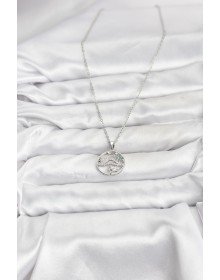 316L Steel Chain Silver Color Lucky Necklace Model Zircon Stone Women's Necklace