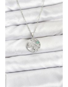 316L Steel Chain Silver Color Lucky Necklace Model Zircon Stone Women's Necklace