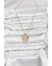 316L Steel Chain Gold Color Lucky Necklace Model Zircon Stone Women's Necklace