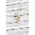 316L Steel Chain Gold Color Lucky Necklace Model Zircon Stone Women s Necklace