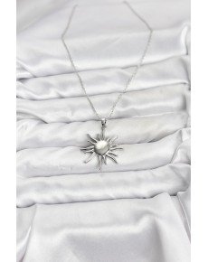316L Steel Chain Silver Color Sun Model Women's Necklace