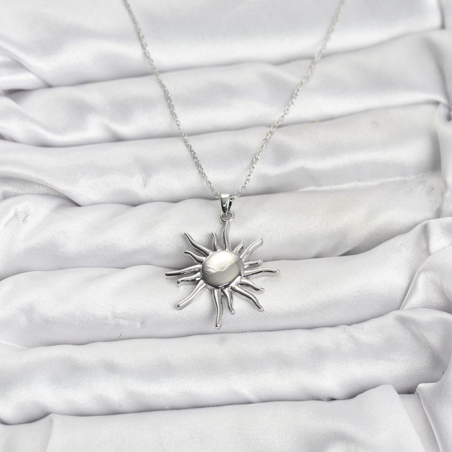 316L Steel Chain Silver Color Sun Model Women s Necklace