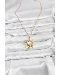 316L Steel Chain Gold Color Sun Model Women's Necklace 316L Steel Chain Gold Color Sun Model Women's Necklace