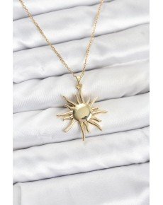 316L Steel Chain Gold Color Sun Model Women's Necklace