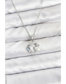 316L Steel Chain Silver Color Sea Theme Model Zircon Stone Women's Necklace