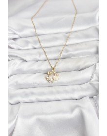 316L Steel Chain Gold Color Sea Theme Model Zircon Stone Women's Necklace