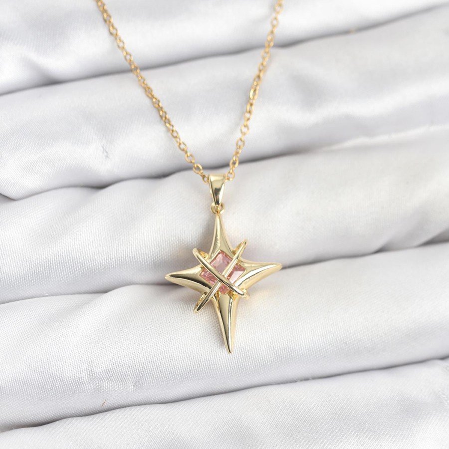 316L Steel Gold Color Zircon Stone Polar Star Model Women s Necklace 316L Steel Gold Color Zircon Stone Polar Star Model Women s Necklace