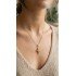 316L Steel Gold Color Zircon Stone Pole Star Model Women's Necklace