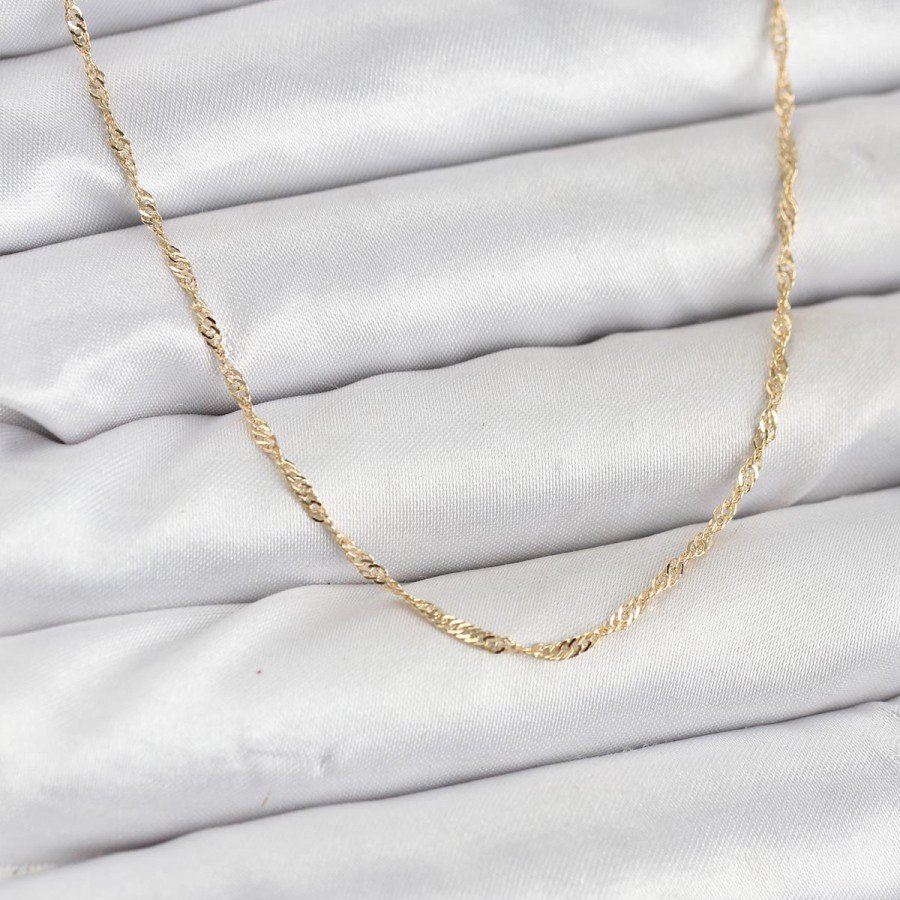 CM 14K Gold Color Brass Crushed Twist Model Women s Necklace CM 14K Gold Color Brass Crushed Twist Model Women s Necklace