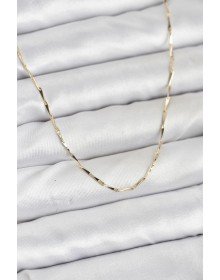 CM 14K Gold Color Thin Cut Bar Model Chain Women's Necklace