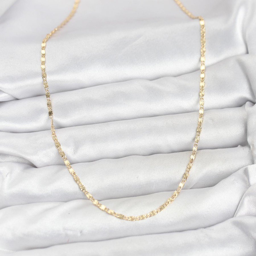 CM 14K Gold Color Laser Thin Chain Women s Necklace