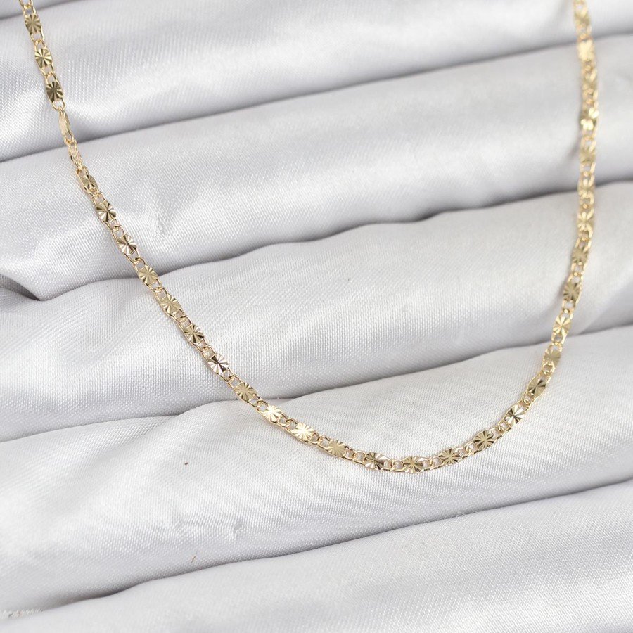 CM 14K Gold Color Laser Thin Chain Women s Necklace