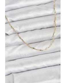 CM 14K Gold Color Brass Paper Clip Chain 60 cm Women's Necklace