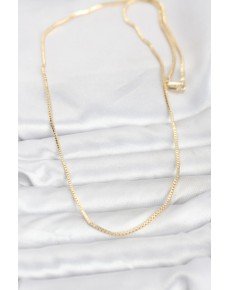 CM 14K Gold Color Square Chain Model 60 cm Women's Necklace