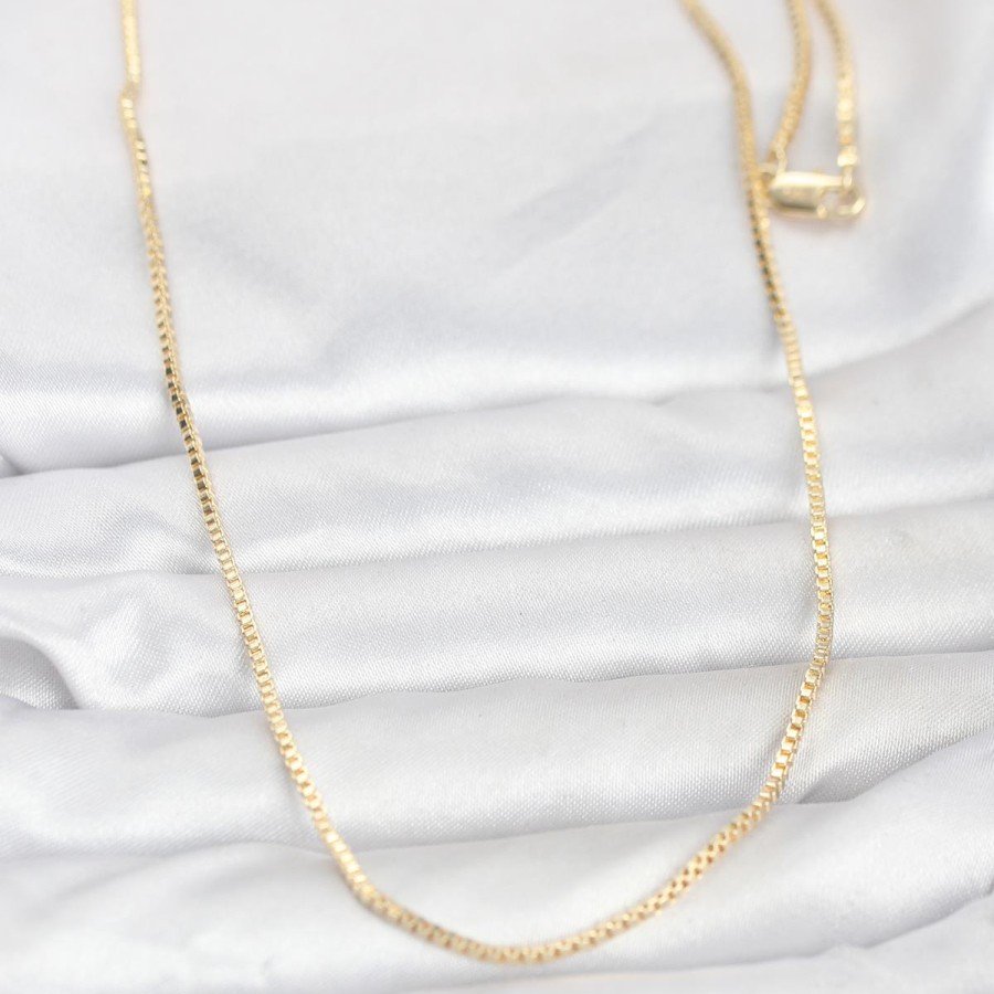 CM 14K Gold Color Square Chain Model 60 cm Women s Necklace