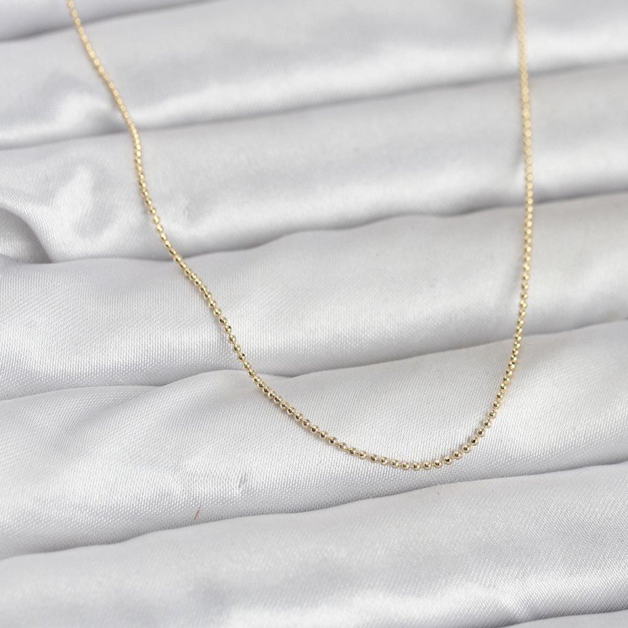 CM 14K Gold Color Thin Ball Chain 60 cm Women s Necklace