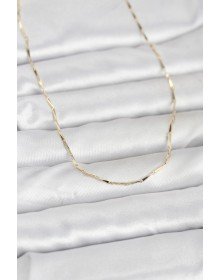 CM 14K Gold Color Bar Cut Chain Model 60 cm Women's Necklace