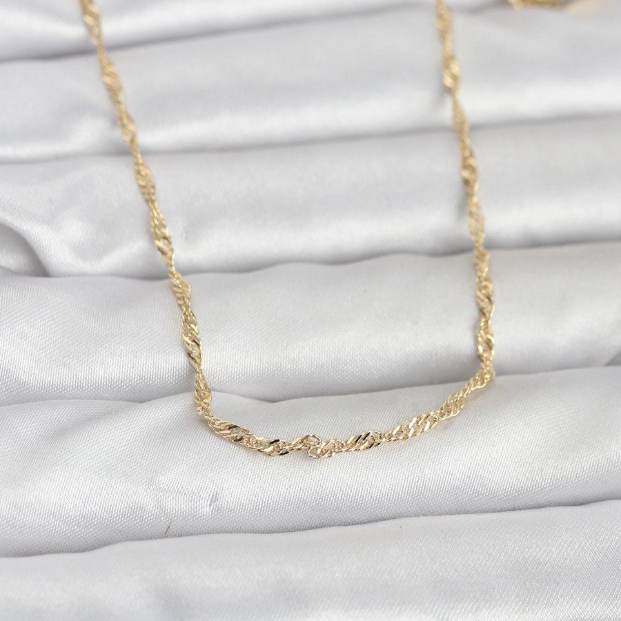CM 14K Gold Color 60 cm Women s Necklace with Twist Chain