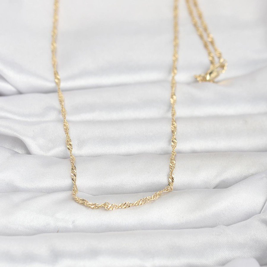 CM 14K Gold Color 60 cm Women s Necklace with Twist Chain