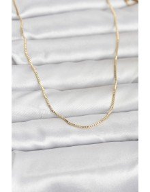 CM 14K Gold Color Thin Square Chain Model 60 cm Women's Necklace
