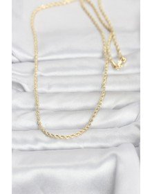 CM 14K Gold Color Twist Model Chain 60 cm Women's Necklace