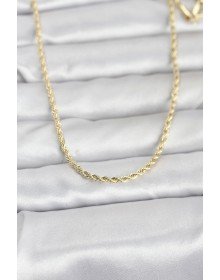 CM 14K Gold Color Twist Model Chain 60 cm Women's Necklace